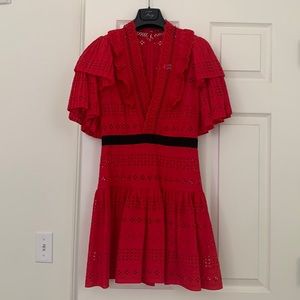 Self-Portrait Red lace dress.  Size 2 (6 UK)